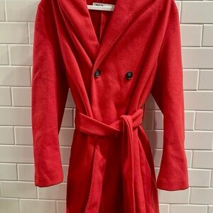 Zara Vibrant Red Fashion Coat